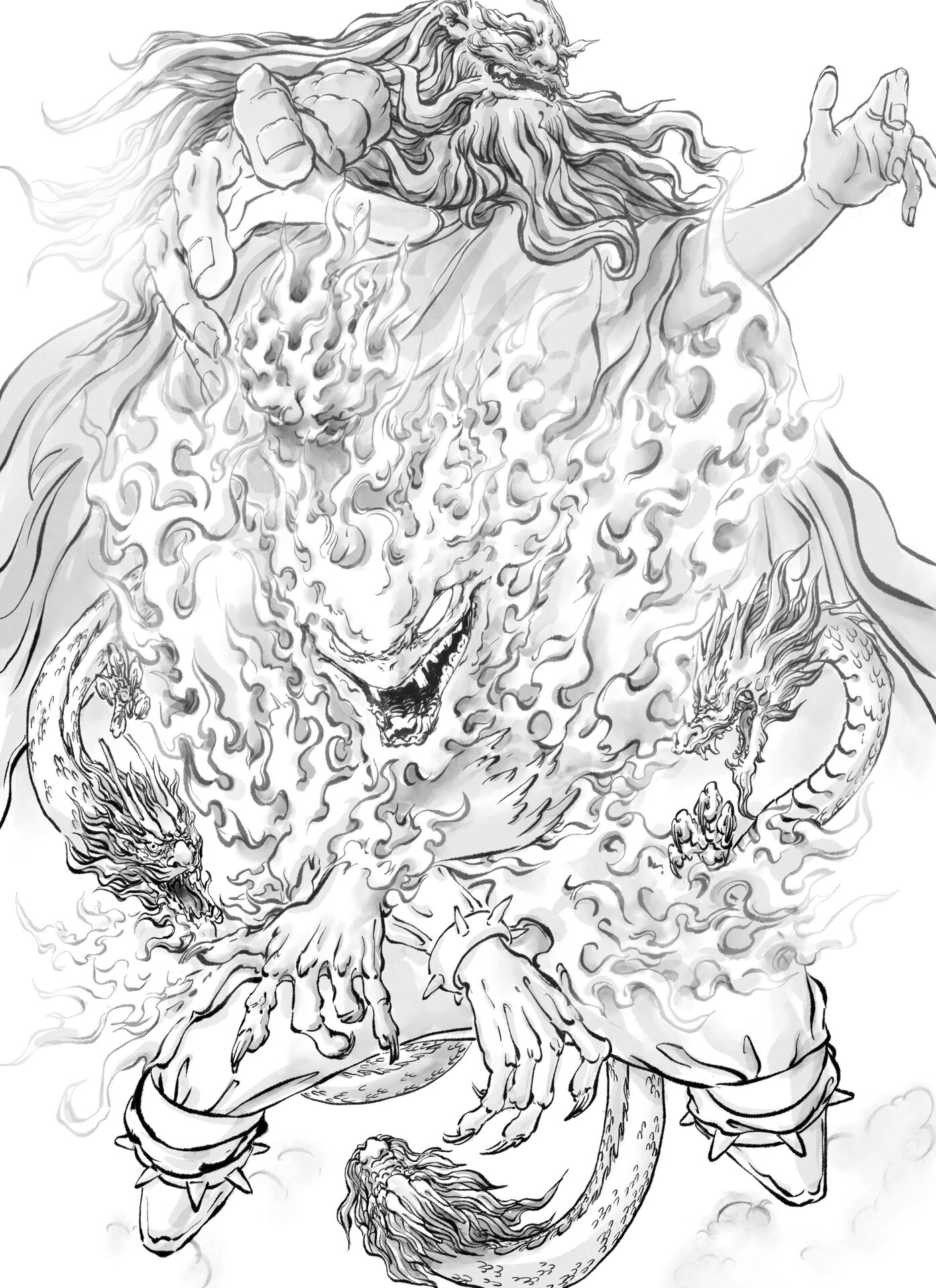 原创插画|神仙到【火神祝融】 【上古神祇】之火神祝融.