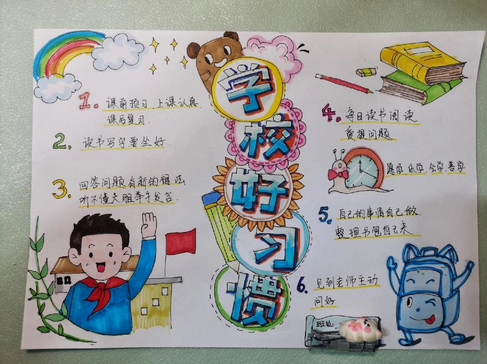 好习惯,学习新目标手抄报 学习好习惯手抄报