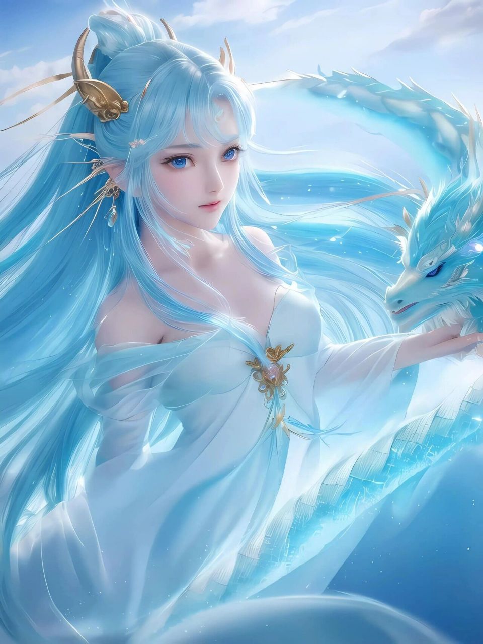 【ai绘画】冰霜龙女