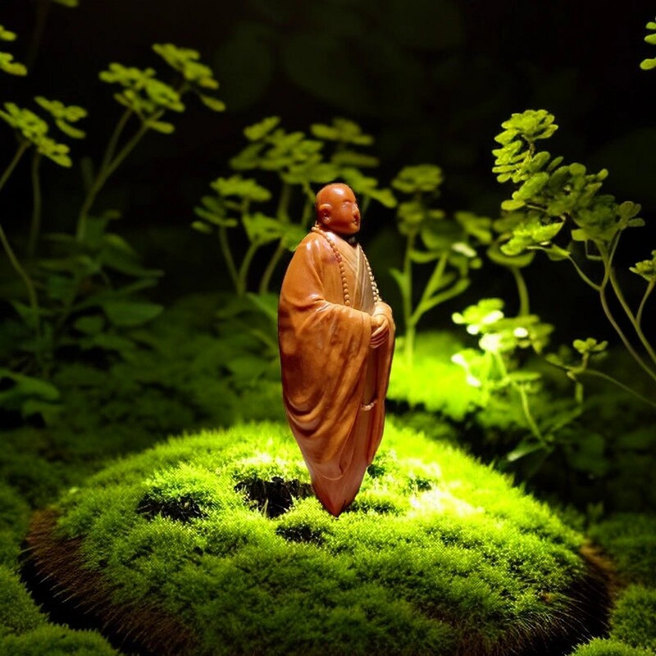 橄榄核雕-高僧 【品名】得道高僧 【尺寸】1.75*4.