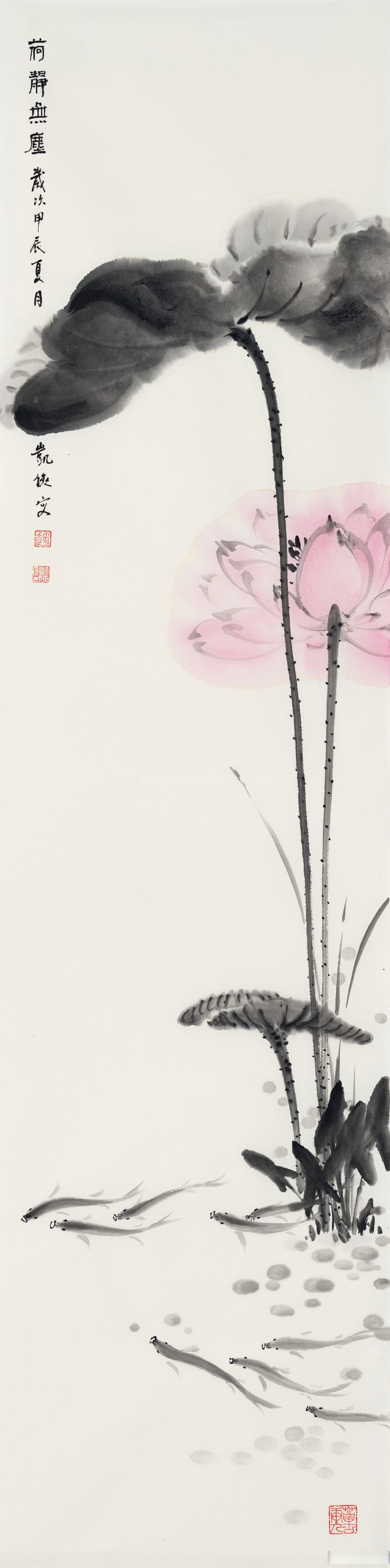 水墨荷花#艺术##国画