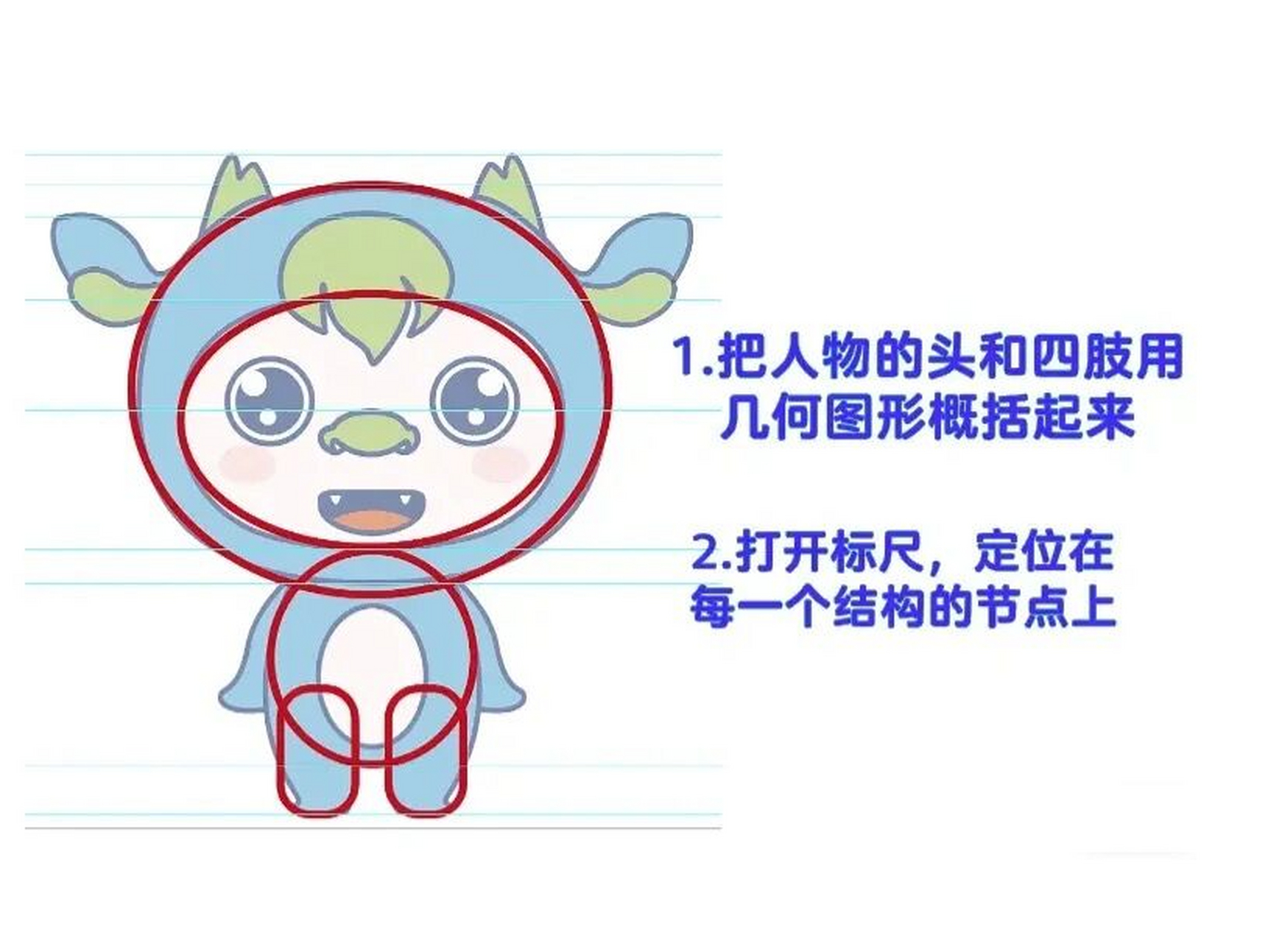 ip形象三视图教程 工具:ai 重点:标尺和找参考搞清楚结构