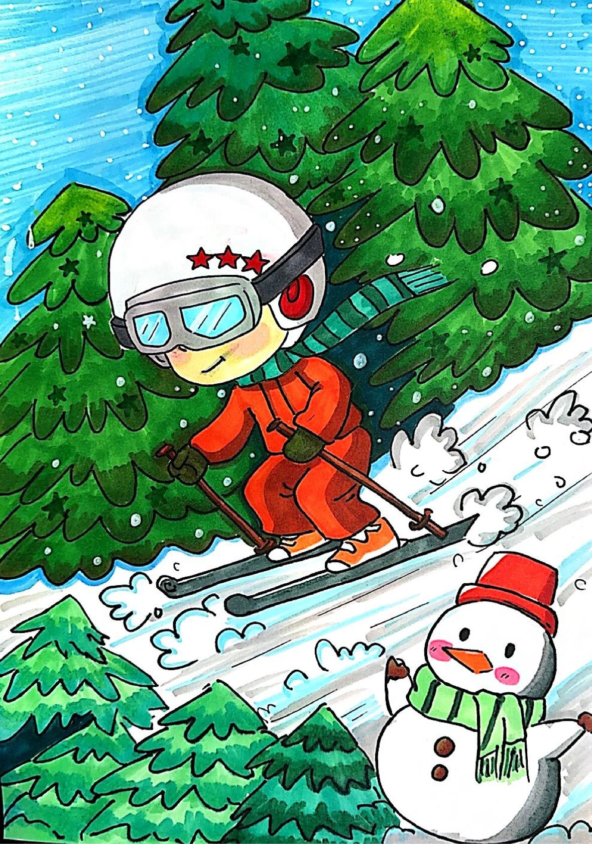 冰雪主题绘画