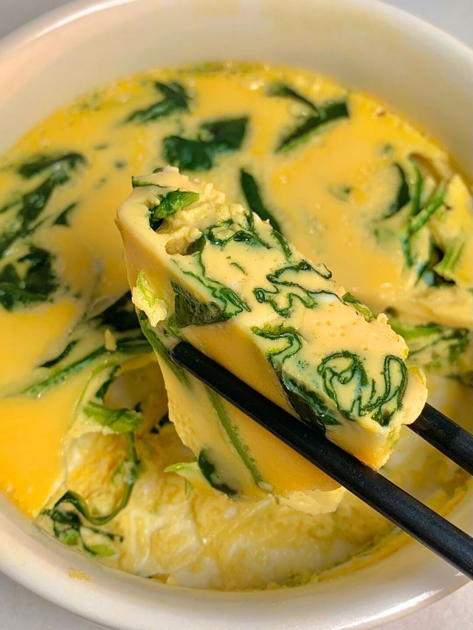 今天减脂餐分享这个菠菜蒸蛋[期待] 巨巨巨好吃[馋嘴]鸡蛋嫩滑,菠菜