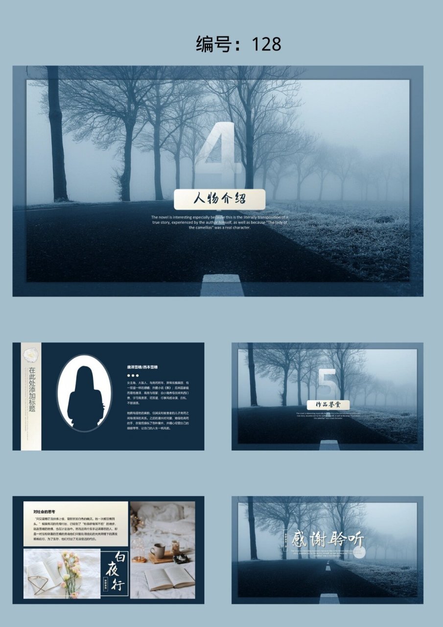 《白夜行》读书分享ppt 风格:蓝色 小清新 适用场合:读书分享/读书
