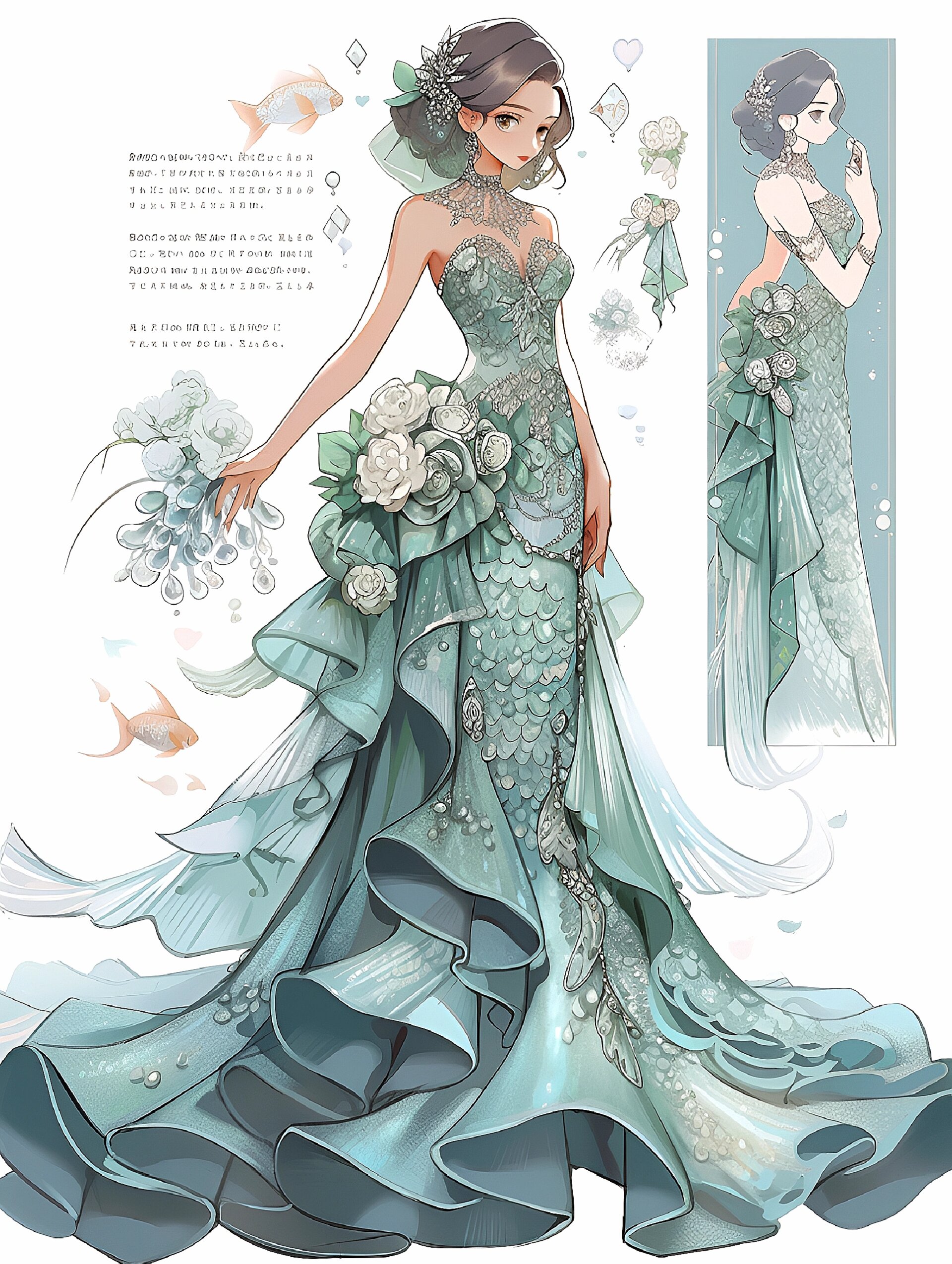 唯美的鱼尾裙,礼服裙