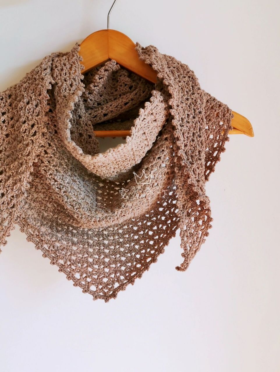 编织钩针61三角披肩围巾61图解 四股羊绒,4mm钩针这款钩完属于扁