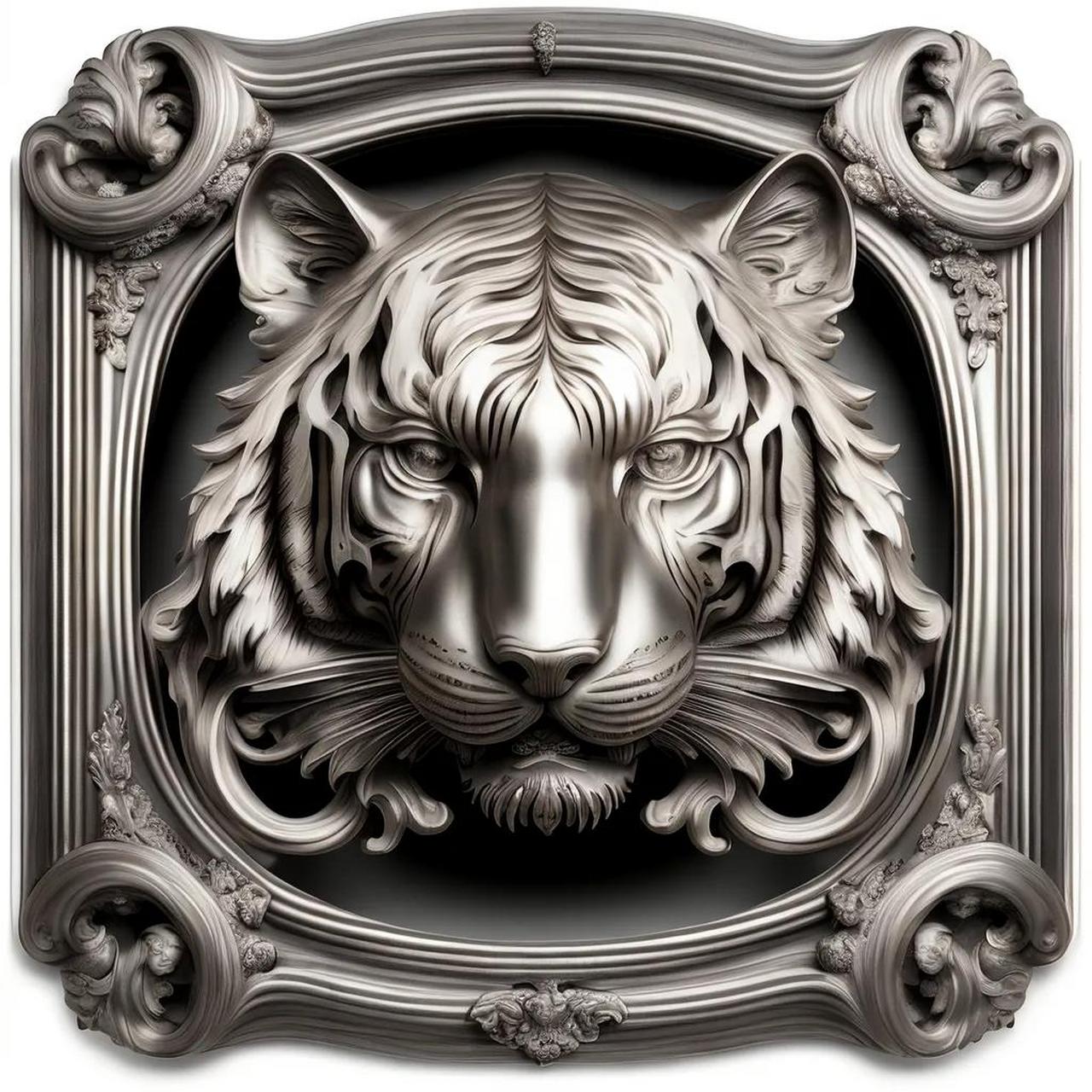 不锈钢镜面老虎头雕塑艺术挂饰设计寓意  不锈钢镜面老