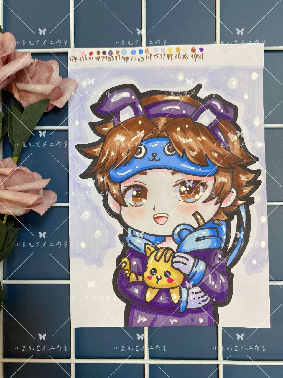 【动漫临摹卡】王者荣耀系列,孙策3/12 今天画王者荣耀系列啦,有半身