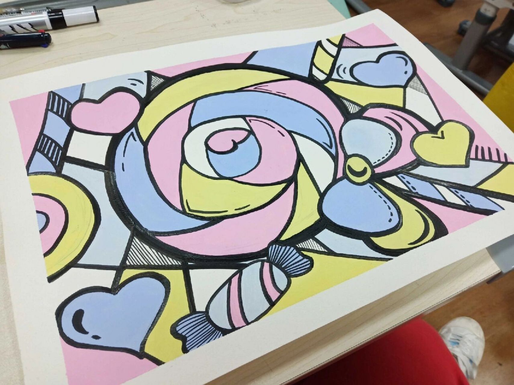 水粉画9015装饰画95 今天又是粉嫩嫩的一天