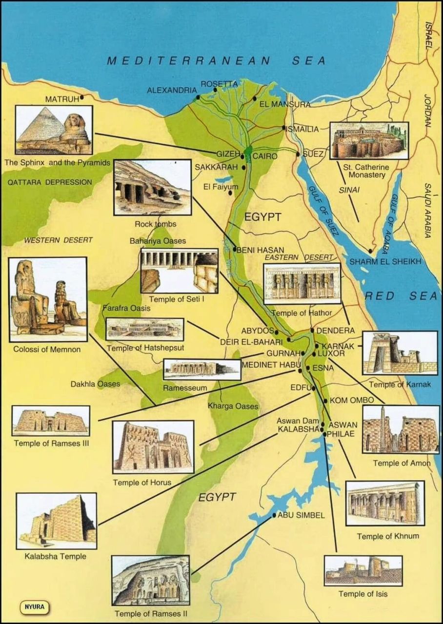 古埃及最著名的遗迹地图