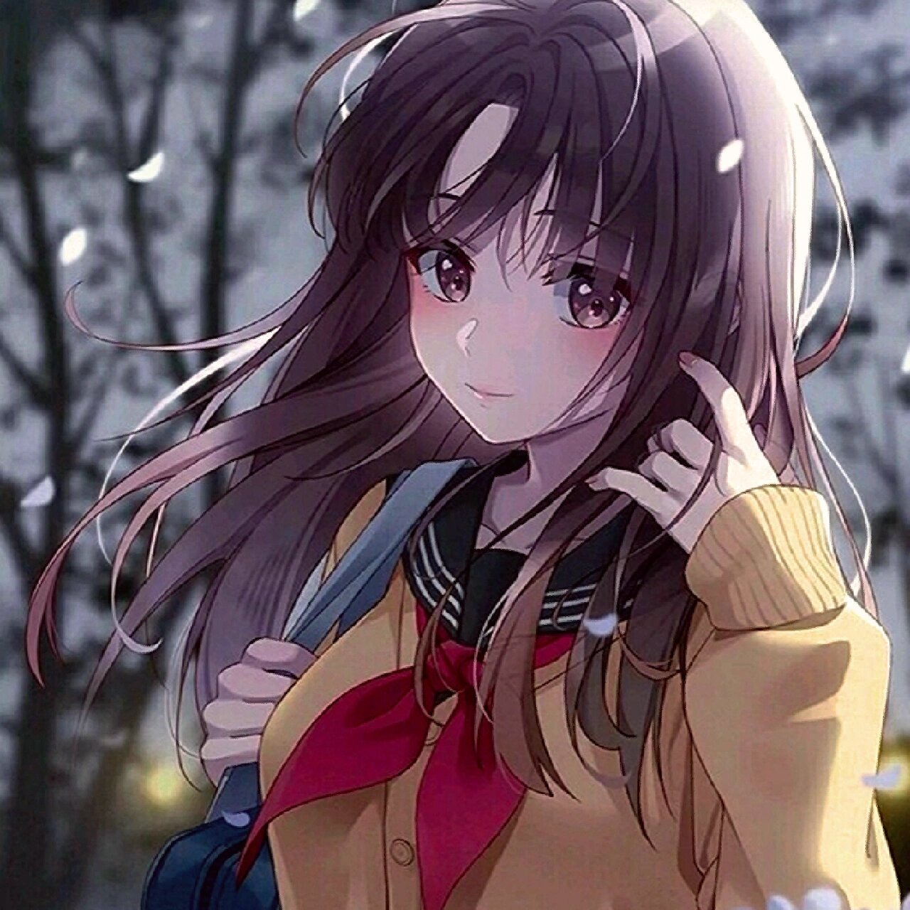 动漫头像|温柔小清新二次元女头分享 软件:一甜91(工具-细调) 亮度