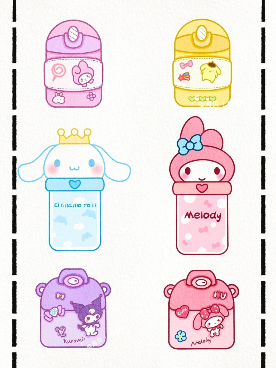 萌萌简笔画|冬日三丽欧可爱水杯|贴纸手帐 天气7815变凉了,是时候