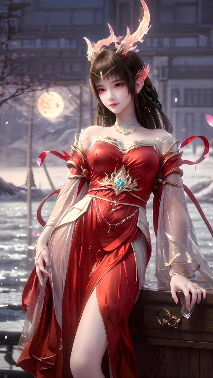 《百炼成神》云落 红衣美腿壁纸国漫美女 百炼成神动画 清纯甜美