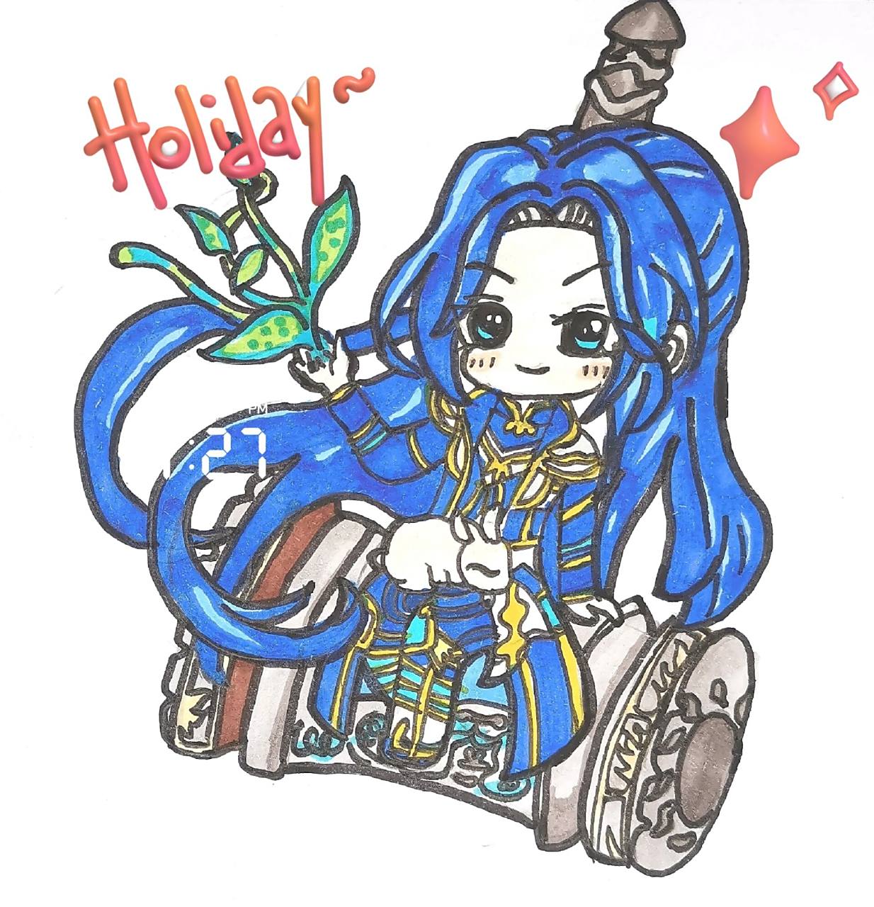 斗罗大陆q版唐三简笔画(非原创) 今天假期闲着无聊,画了一个唐三的简