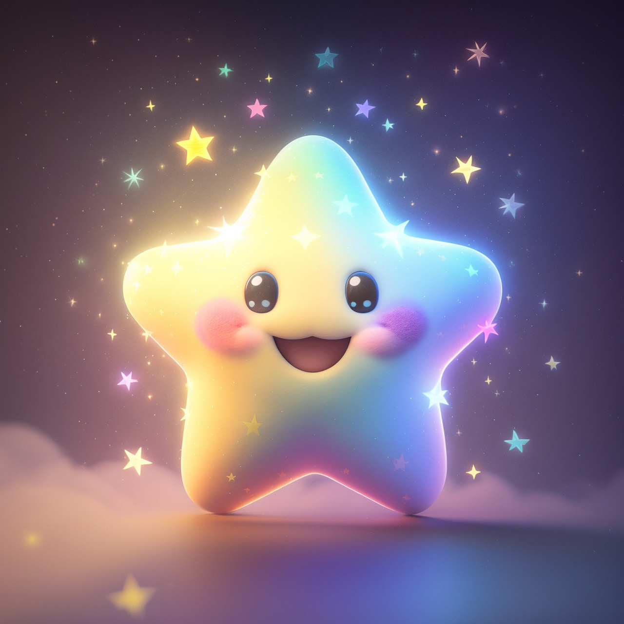 可爱的彩虹五角幸运星 彩虹色的五角幸运星真好看