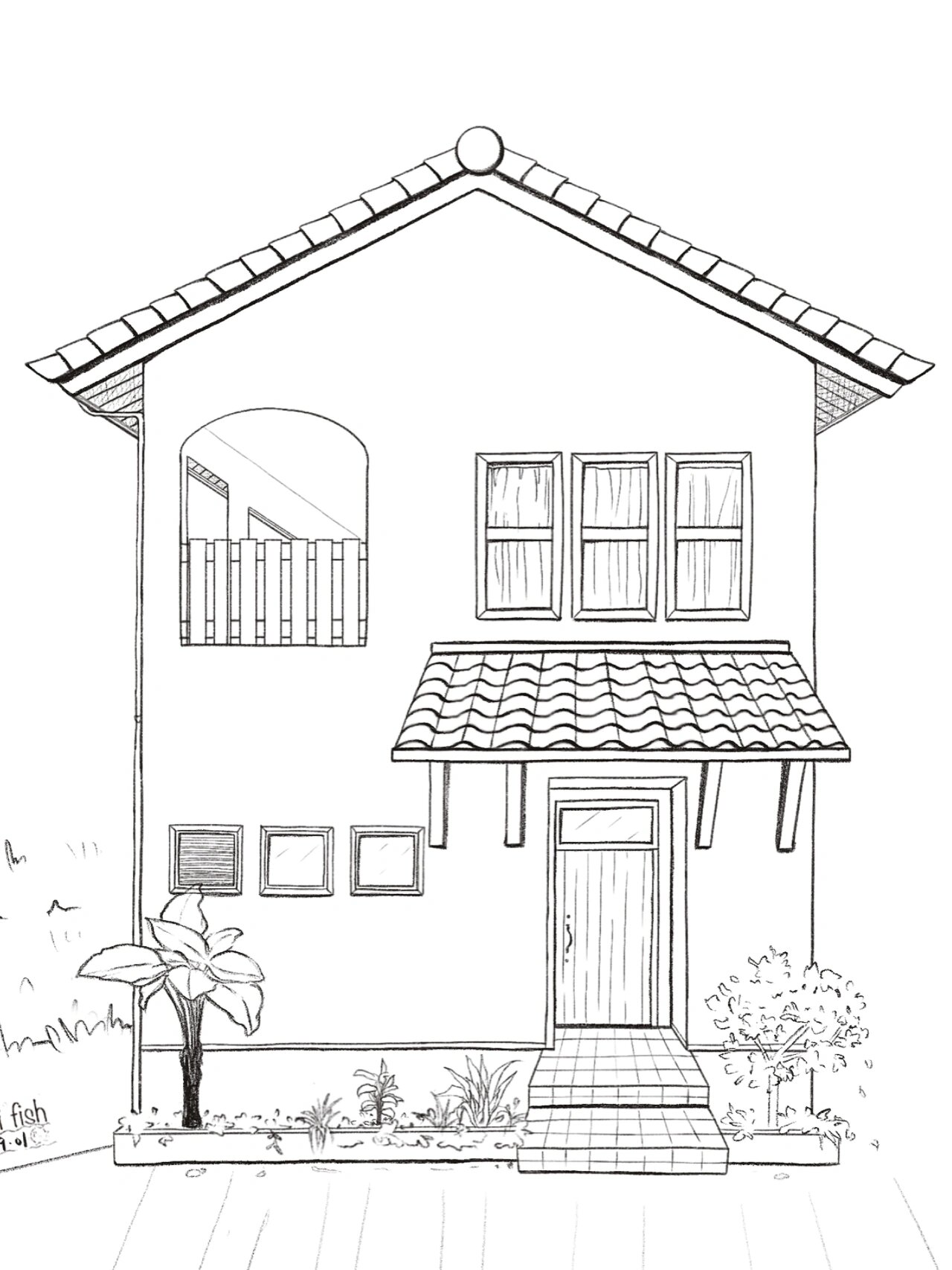 简单小房子 | 线稿