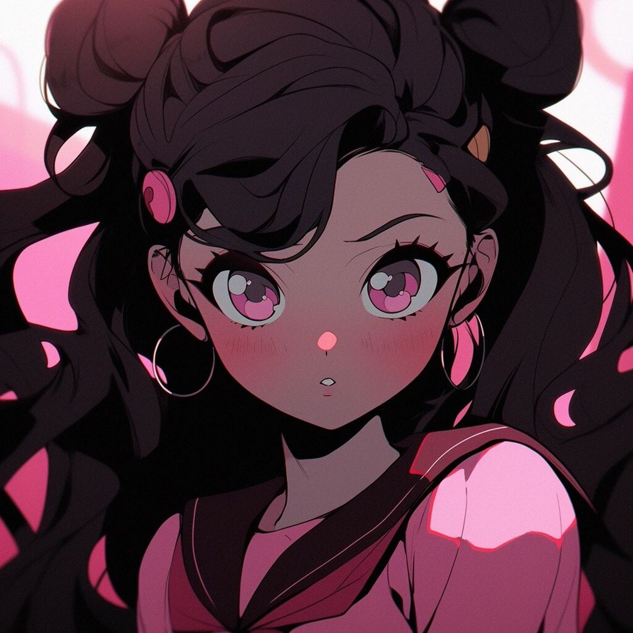 midjourney 可爱旧漫女生头像