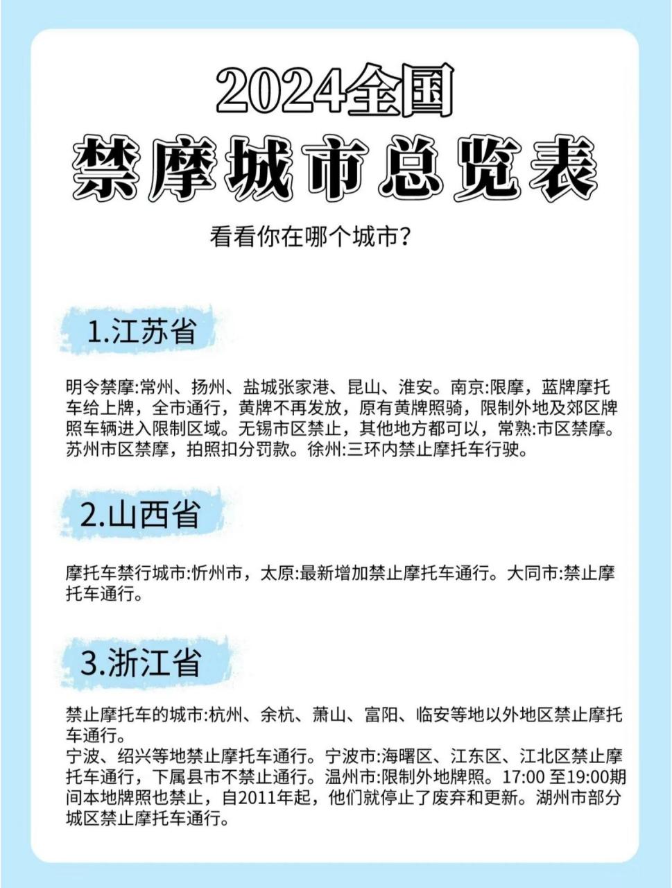 2024全国禁摩城市总览.看看你的城市中标了吗