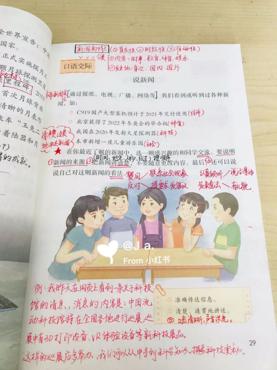 部编语文四下二单元口语交际《说新闻》 口头表达要求: 	 1.
