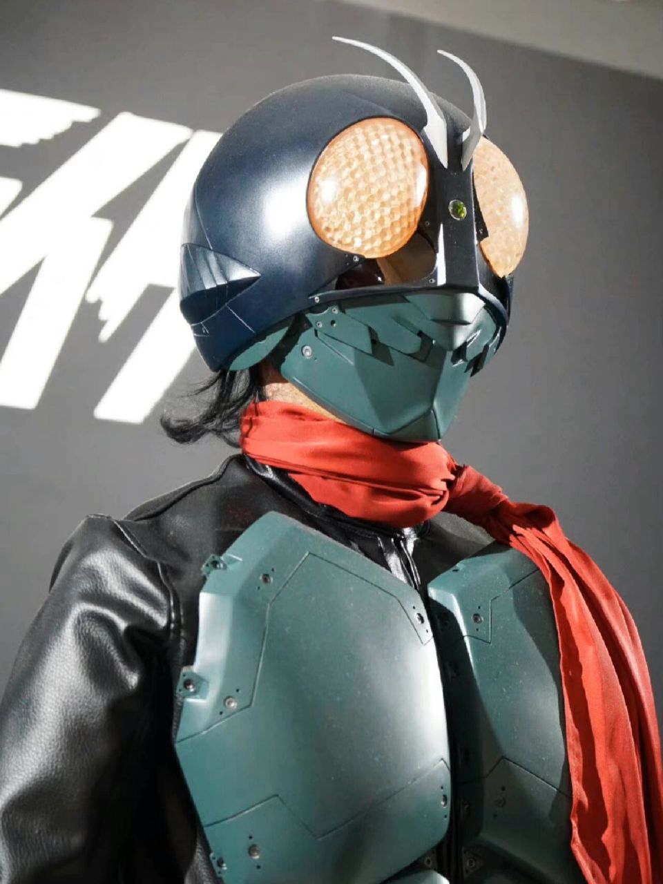 新·假面骑士 一号 假面骑士展皮套展示实拍 一月份拍的新假面骑士