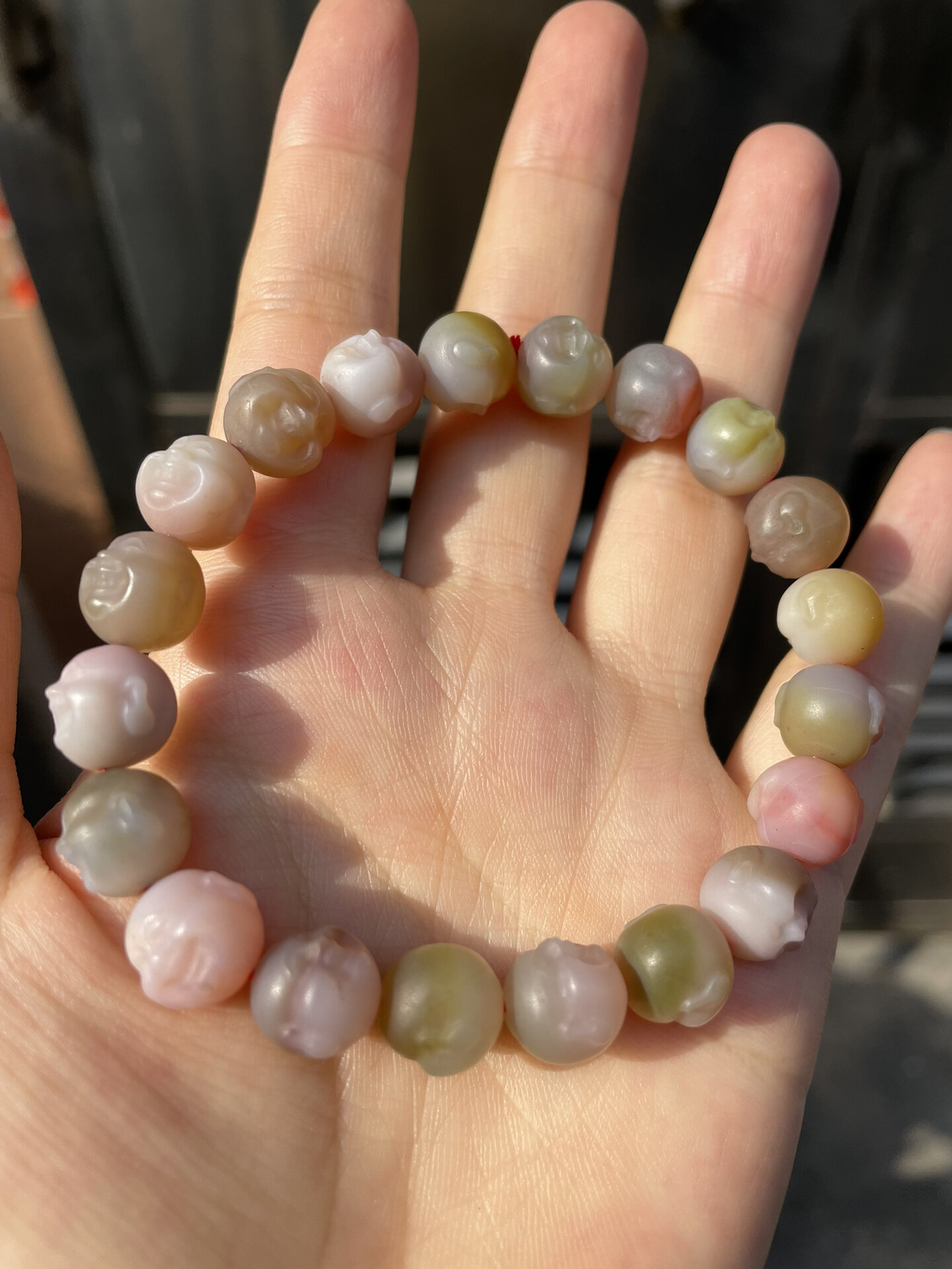 盐源玛瑙 盐源佛头手串,今年就这种冰冰糯糯的舒服98#文玩# #盐源