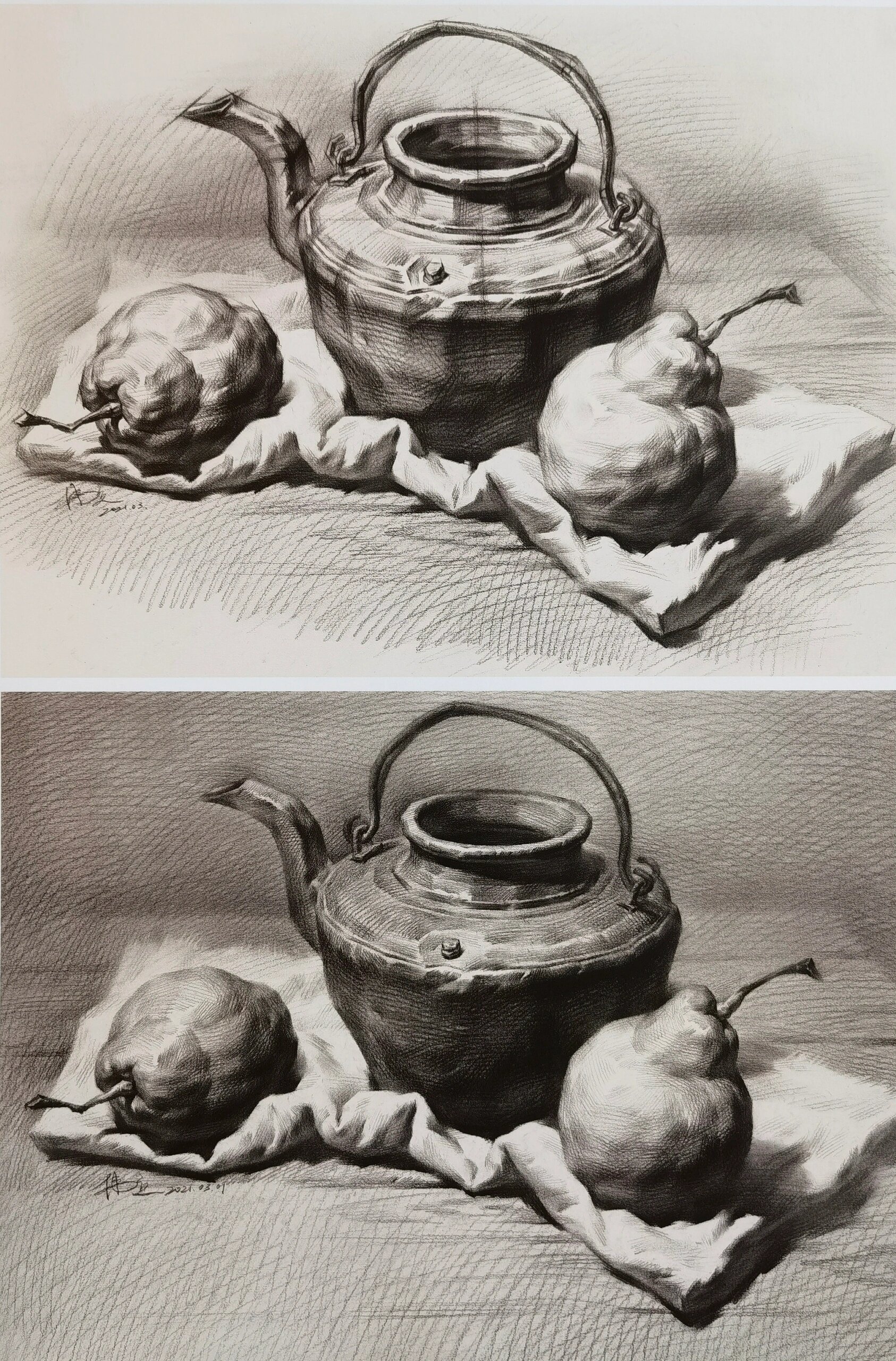 素描静物组合临摹图