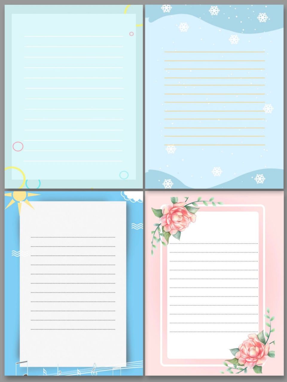 今日分享95小众好看的可打印清新信纸背景 哈喽~我是图图大耳朵09