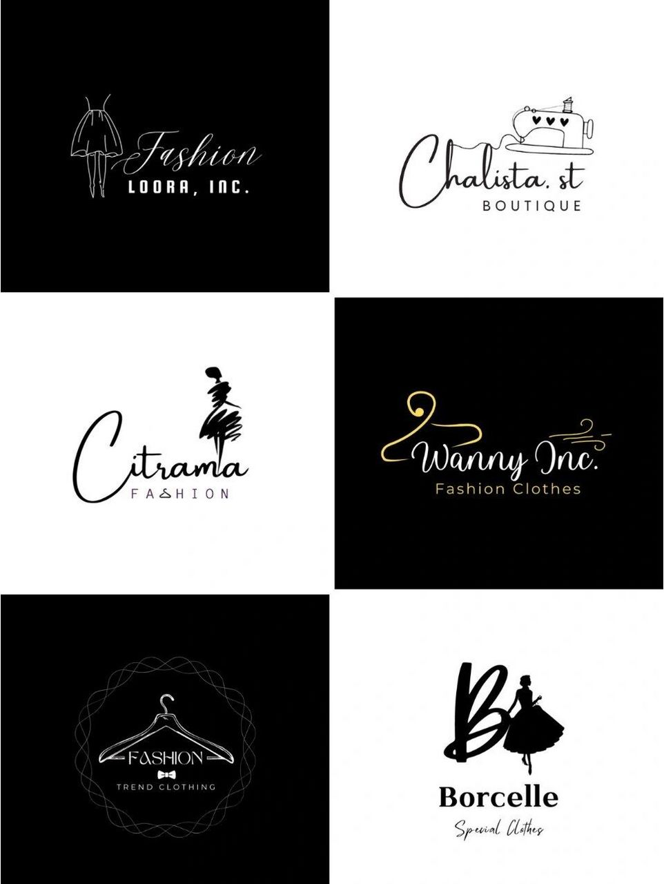 9890简约清新有质感 | 服装店logo设计 灵感来源分享一波简约服装