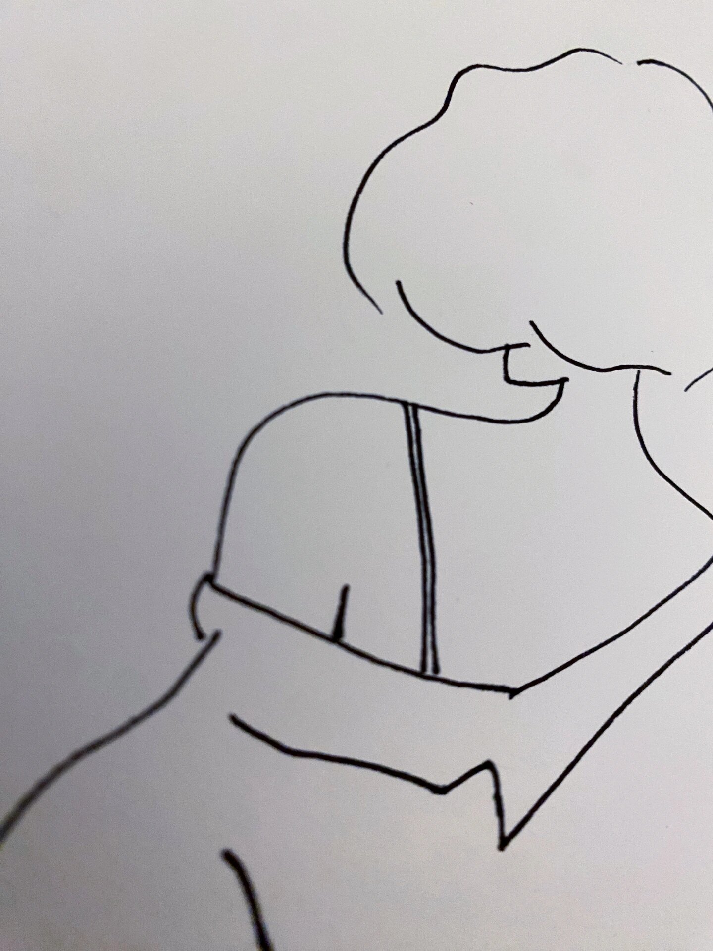 每日一画画|短发少女黑白背影|简笔画
