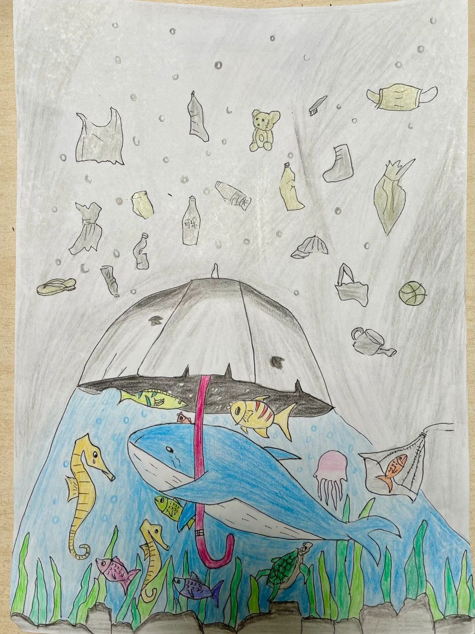 二年级道德课以空气污染为主题,总是把我逼上了画师之路了!