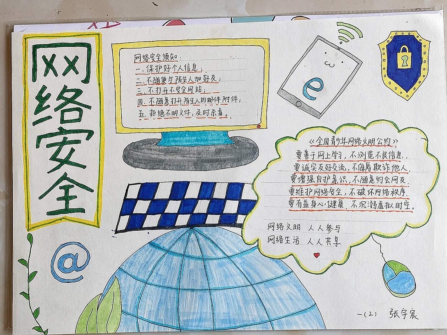 网络信息安全手抄报 网络信息安全手抄报