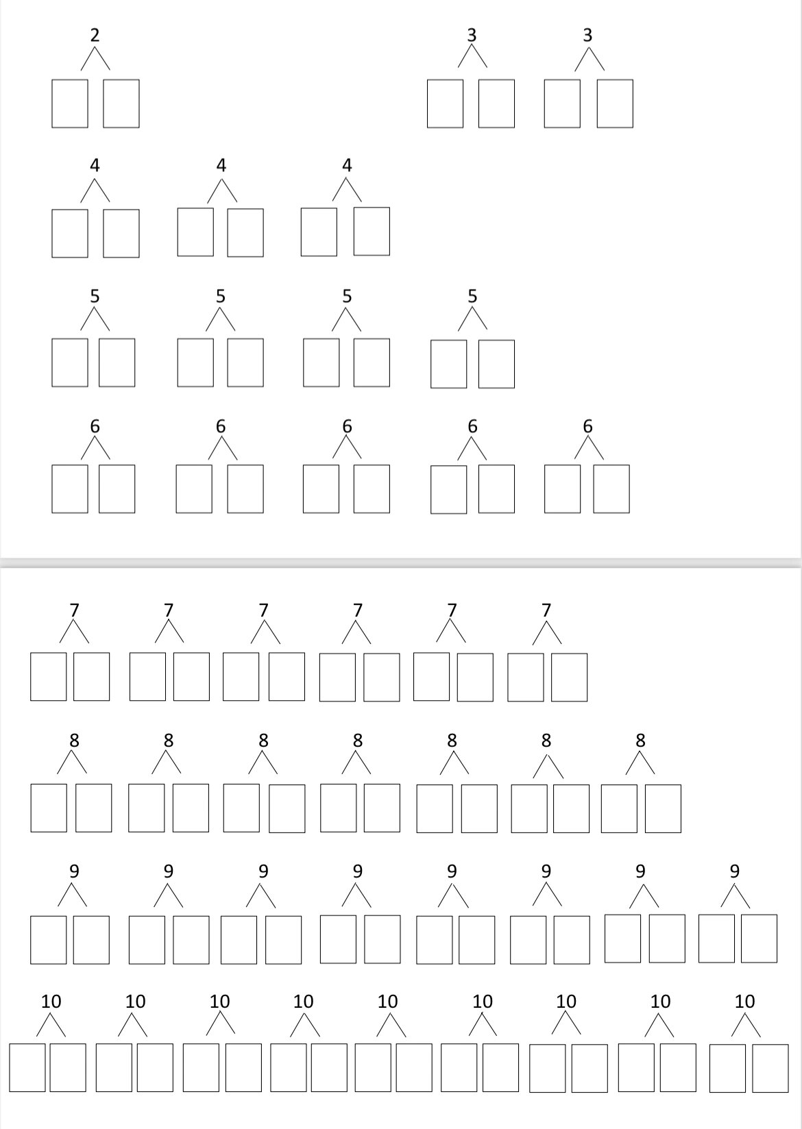 1-10分成图片表格