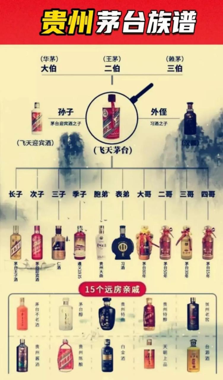 茅台酒的家族 除了飞天茅台外,茅台酒还有七大姑八大姨,你都喝过哪些?