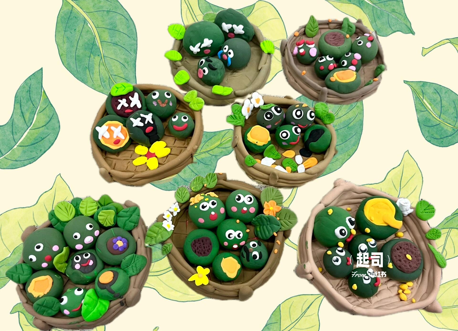 【超轻黏土】清明节,当然要吃青团啦