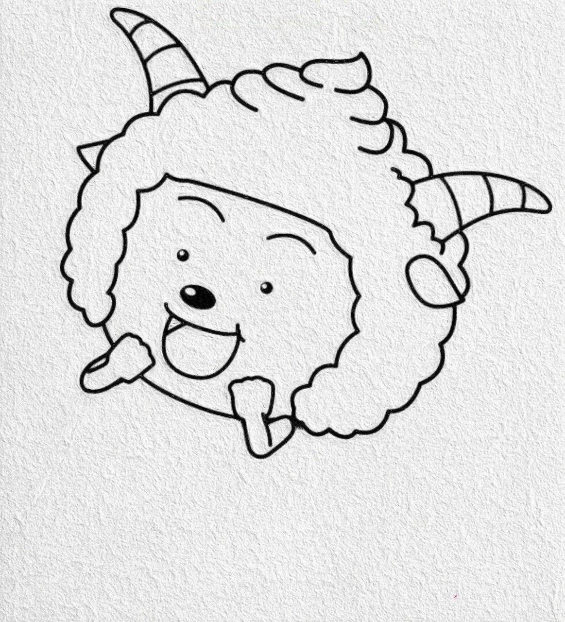 懒羊羊简笔画 可爱图片