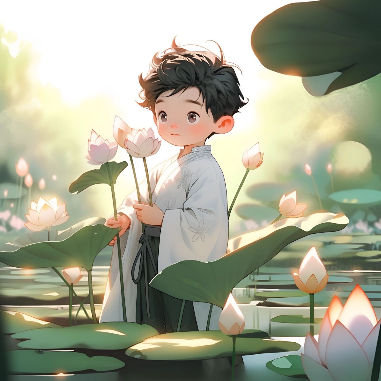 心平气荷,才能好运连连‖男生头像 渡生活的难,谢时光的暖,让喜欢的