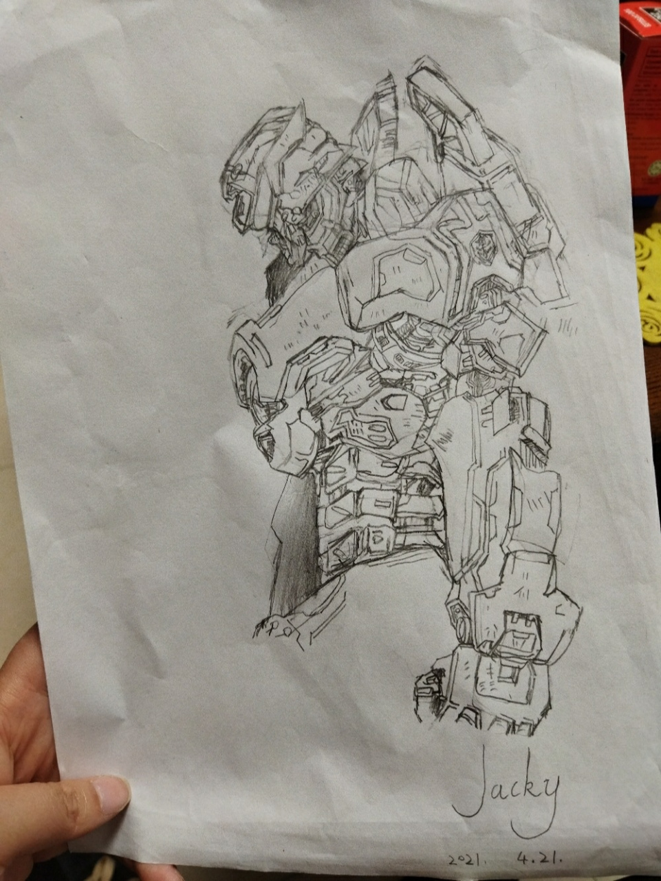 8岁jacky～小白画"复仇流浪者" 来自《环太平洋》电影