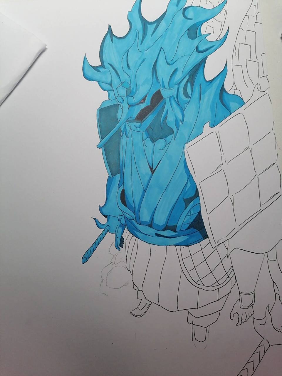 火影忍者须佐能乎 这个原图须佐的颜色当时我马克笔没有和原图一样的