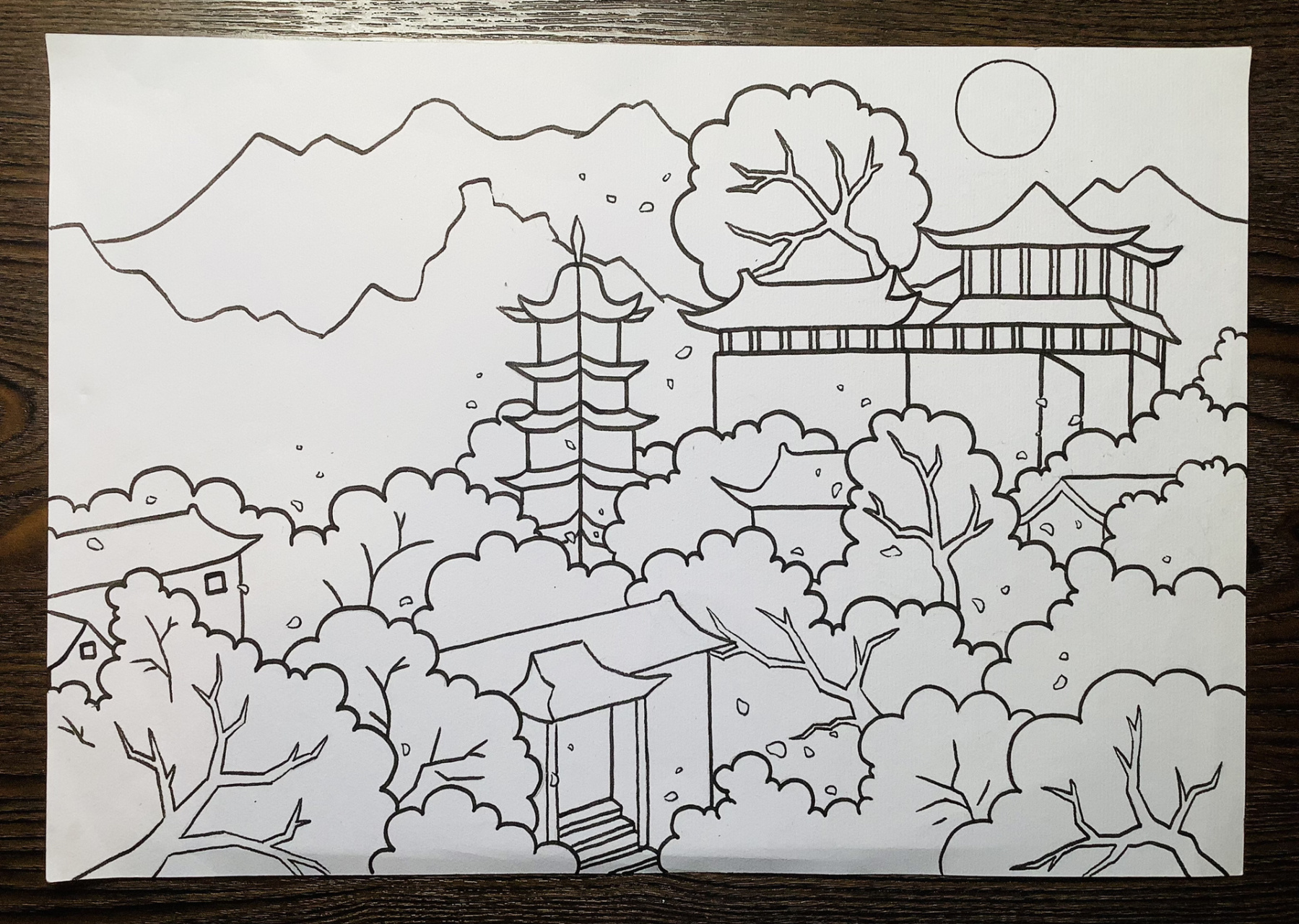 《大林寺桃花》唐诗配画🌸 "人间四月芳菲尽, 山寺桃花始盛开"✨