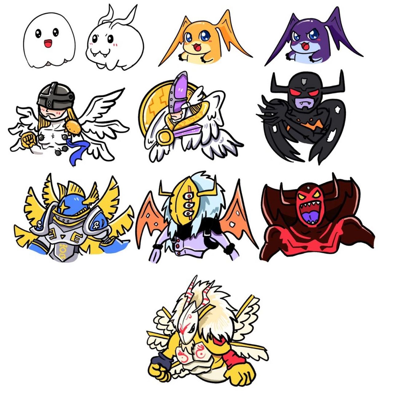 巴达兽# #天使兽# #神圣天使兽# #数码宝贝# 数码宝贝新世纪 #头像