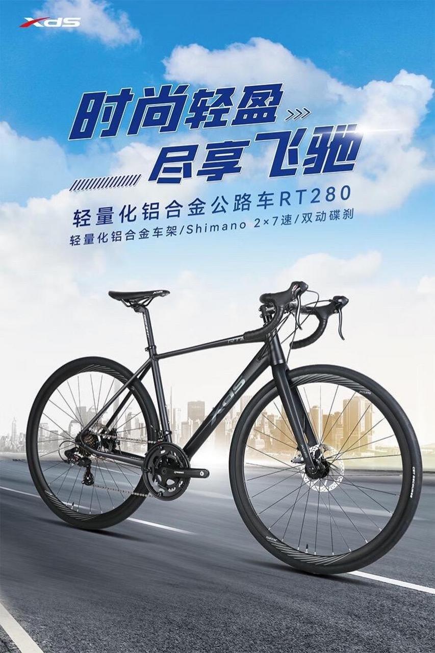 喜德盛(xds)公路自行车rt280超轻铝合金车架14速禧玛诺变速 机械碟刹