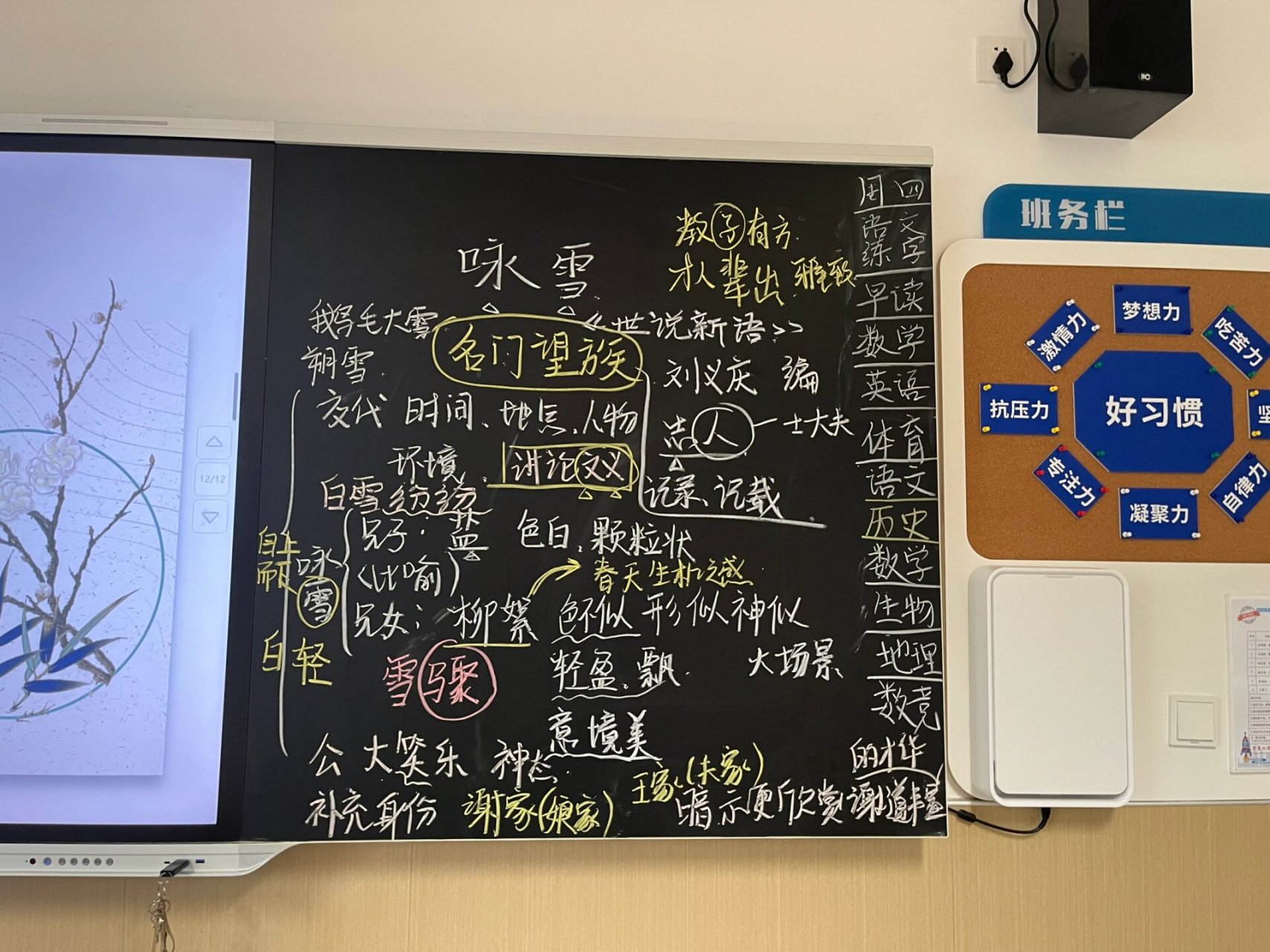 《咏雪》 随堂板书,有些乱.