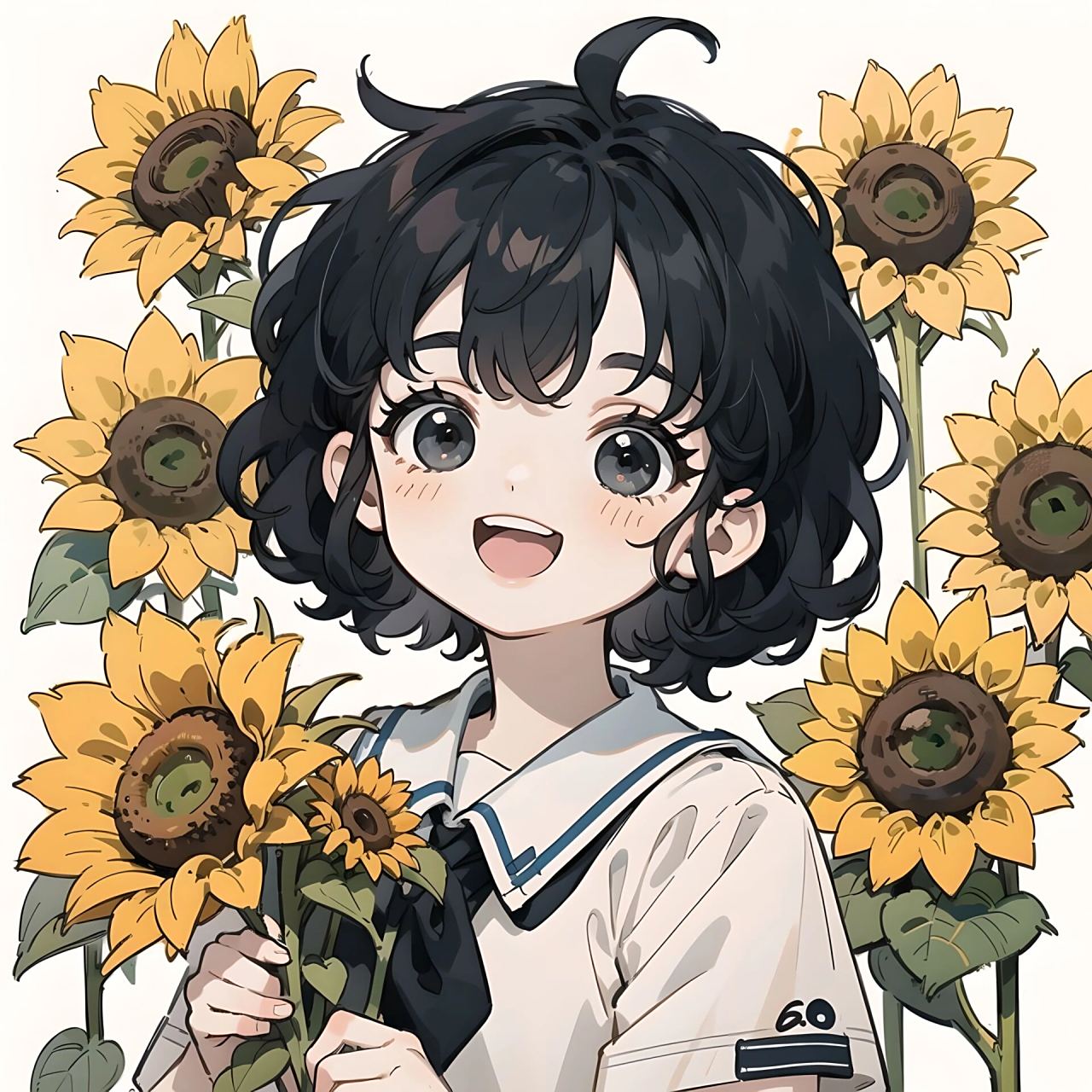 向日葵女孩 #新头像的魅力# #好看的女生头像# #好看头像# #漫画头像