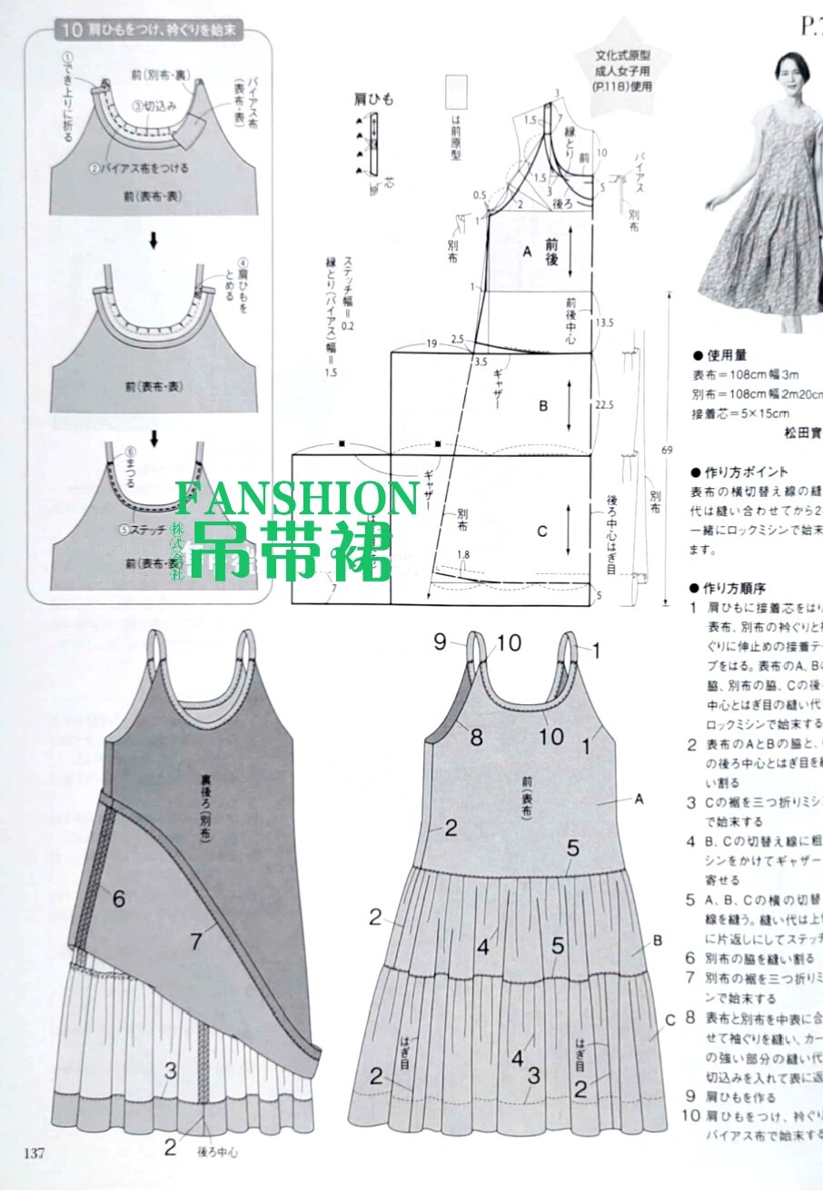 【裁剪图分享146】吊带裙