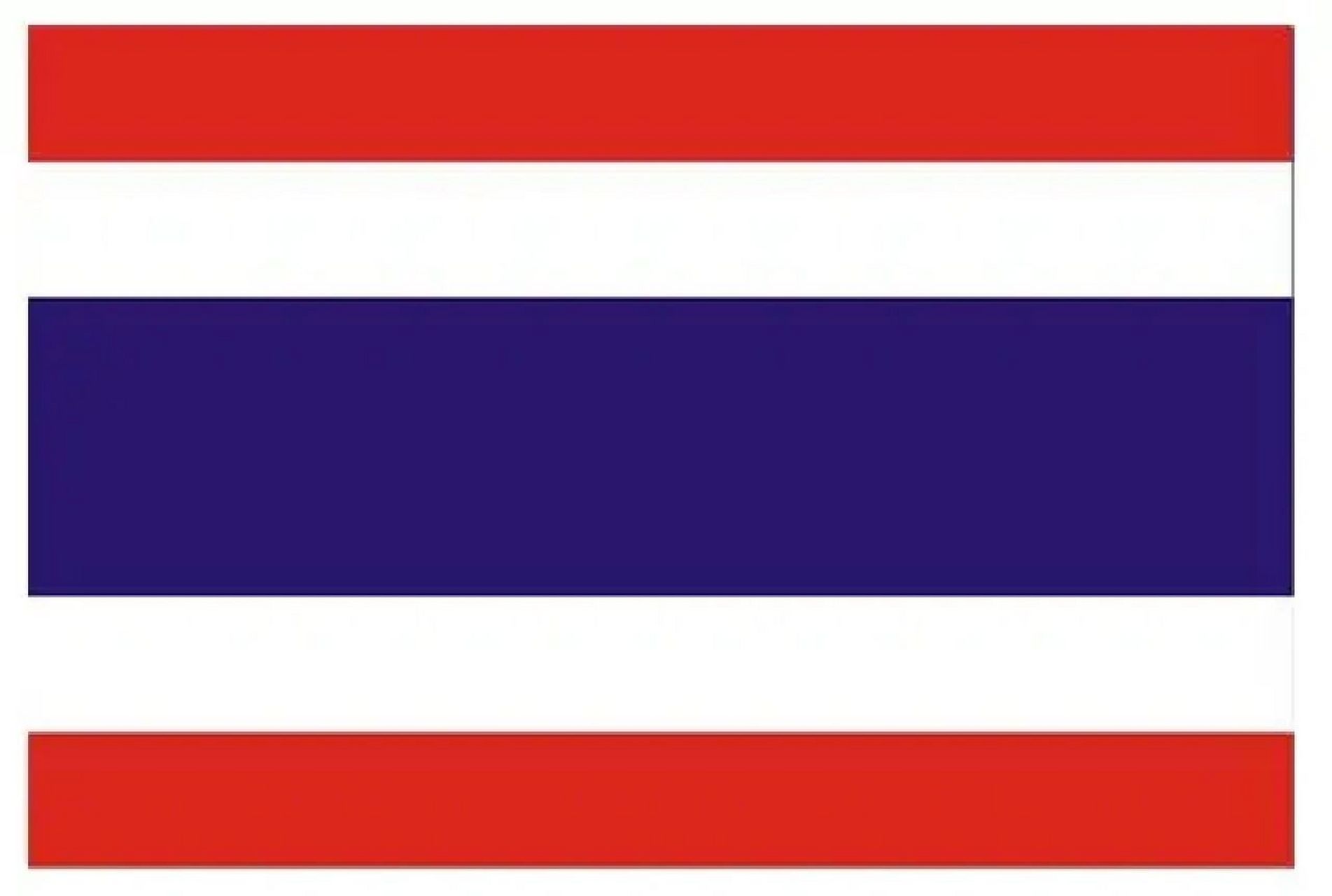 各国国旗意义@泰国 泰王国国旗,呈长方形,长与宽之比为3:2