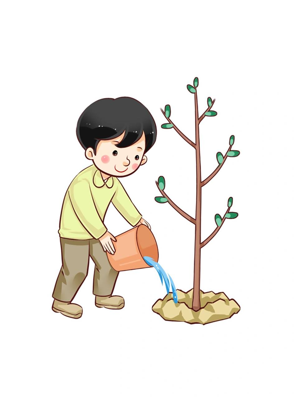 手绘人物‖植树节男孩简笔画免抠图 98989898 男孩9699