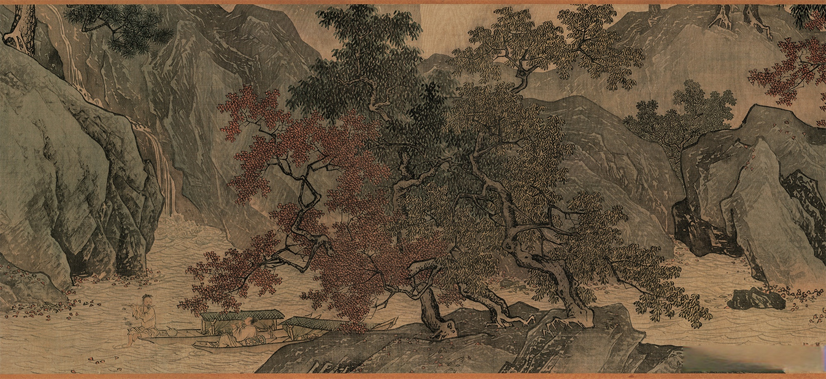 明唐寅作《溪山渔隐图》,现藏于台北故宫博物院.