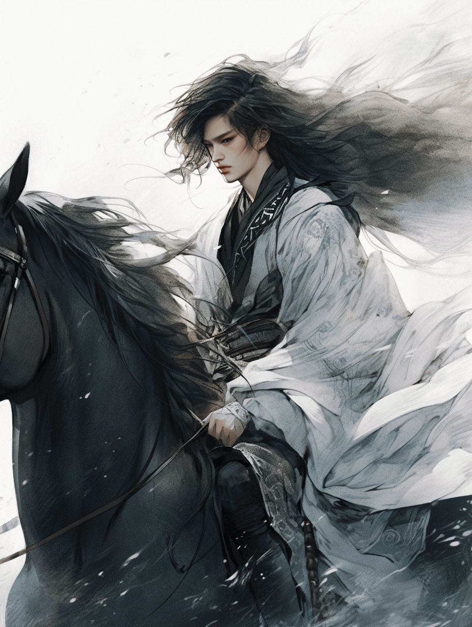 ai古风骑马少年