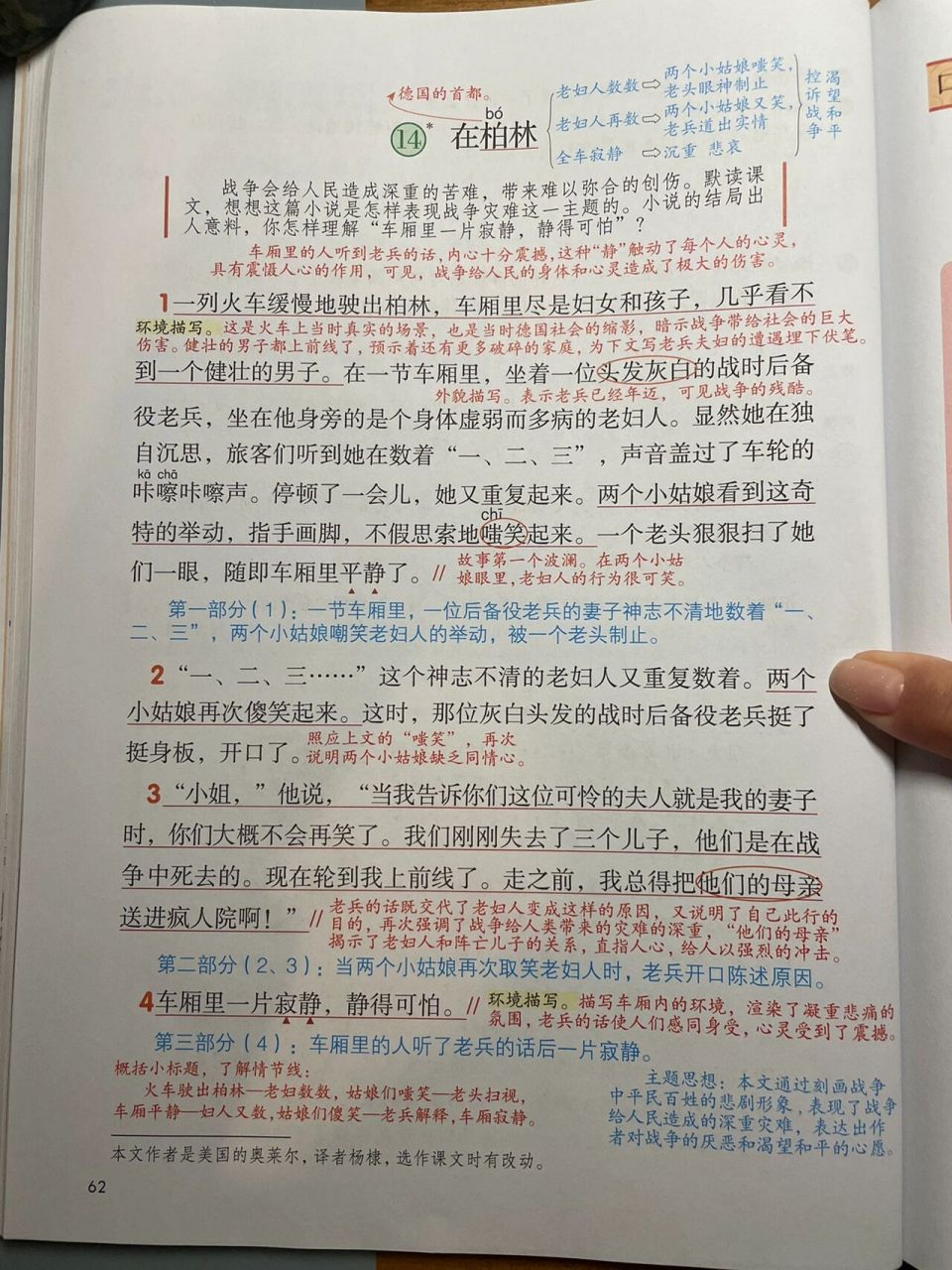 六上语文课堂笔记14课在柏林